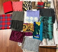 Estate Lot Of 16 Scarves Vtg Modern Asst Sizes Styles One Oscar De La Renta