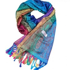 Echarpe pashmina Laine & Soie frange Etole châle foulard homme/femme Neuf 70X190