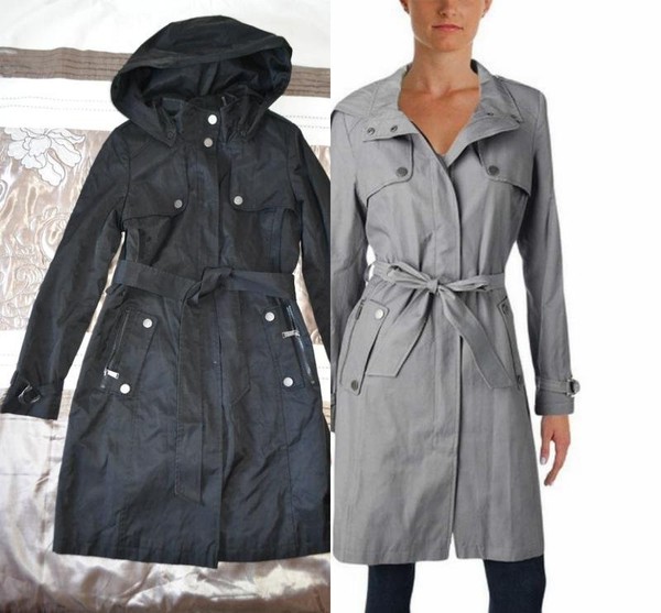 Women DKNY Trench Coat Black Cotton 36 / S / 44 #BMQR