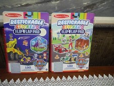 2 Melissa  Doug PAW Patrol RESTICKABLE STICKERS FLIP FLAP PAD