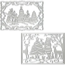 Metal Winter House Winter Background Christmas Cutting Dies Embossing Stencil...