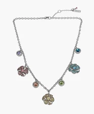 Kurt Geiger London Flower Stone Charm Necklace MULTI