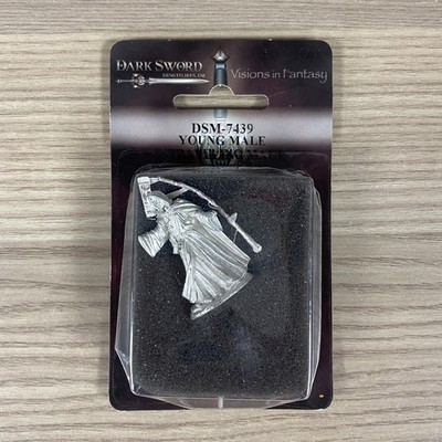 DSM-7439 JUNGER MÄNNLICHER REISENDER MAGIER DUNKLES SCHWERT MINIATUREN VISIONEN DER FANTASIE RPG