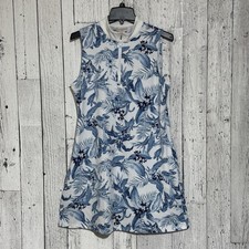 tommy Bahama Women’s golf dress Size large Blue floral Hawaiian With Pockets