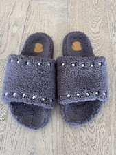 ANTHROPOLOGIE STUDDED SHERPA SLIDE SLIPPERS SIZE 10