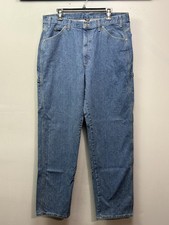 Dickies Jeans Mens 38x34 Blue Carpenter Workwear Hammer Loop Utility Denim
