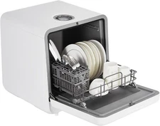 Towallmark Portable Dishwasher Countertop with Faucet & white 