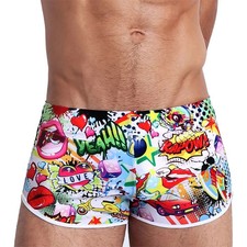 Men's Swimsuits Fashion Cartoon Swim Shorts Quick Dry Swimwear Beach Swimming Tr