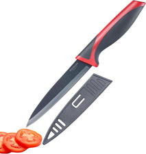 Universal-Küchenmesser 12cm rostfrei mit Klingenschutz ergonomisch, Antihafteffe