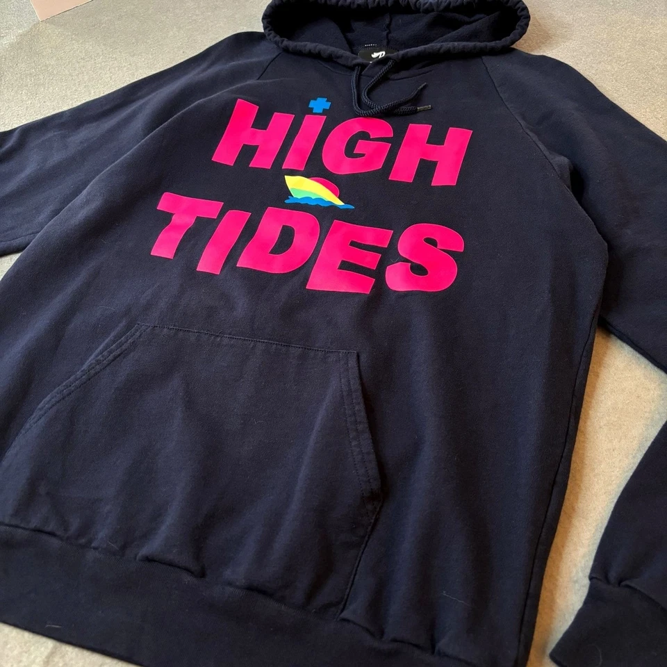 Sudadera con Capucha Pink Dolphin HIGH TIDES Para Hombre Talla GRANDE Azul 100% Algodón EE. UU. Foto 2 de 4