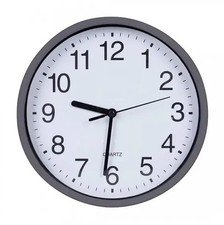 8''Round Wall Clock-Battery Operated Quartz Clock for Home Office Kitchen