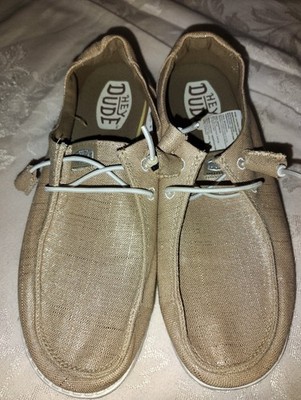 Hey Dude Brown Woven Platform Women Shoes Size W8