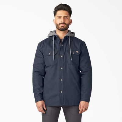 Dickies Mens Water Repellent Duck Hooded Shirt Jacket - TJ213 - New