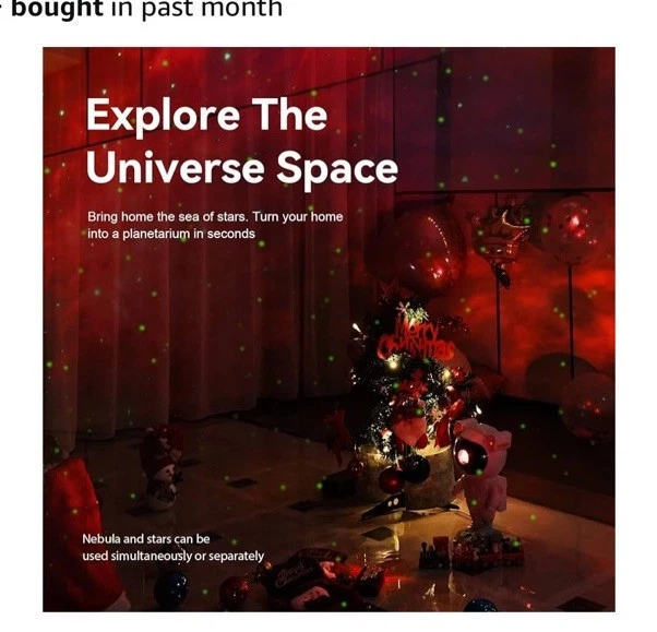 Galaxy Star Projector Night Light - Astronaut LED Lamp with Timer & Remote - Image 2 of 4