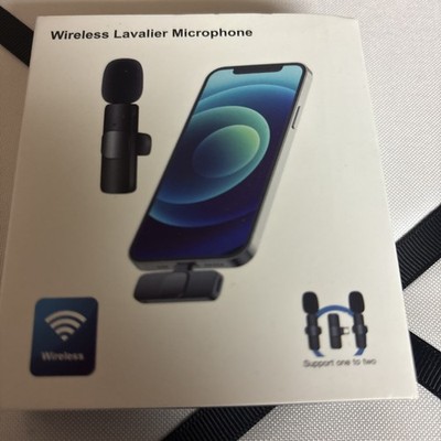 2 pcs Wireless Lavalier Lapel Microphone Audio Recording Mic For iPhone