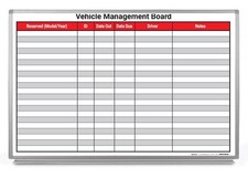 Vehicle Management Magnetic Dry Erase Whiteboard 36" x 24" to 60" x 40"