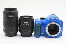 PENTAX K-x 12.4MP Digital SLR Camera Order Color Blue w/Two Lens Set from Japan