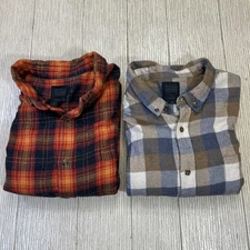 14th & Union Shirt Mens 2XL Plaid Flannel Button Up Long Sleeve Trim Fit Cotton