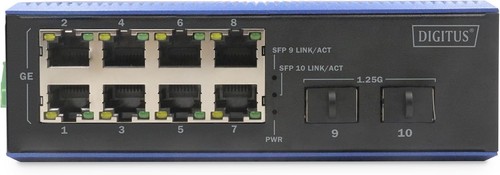 DIGITUS 10 Port Gigabit Ethernet PoE Industrial Switch - 8 Ports RJ45-2 SFP Port - 第 3/8 張圖片