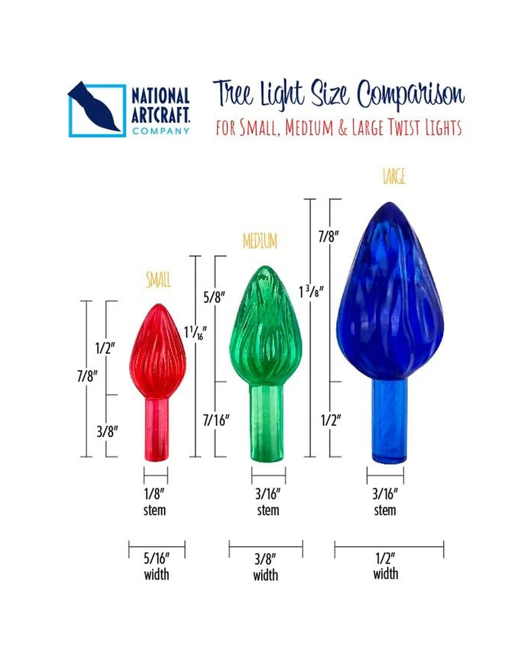 Adornos de luz de árbol de Navidad de cerámica estilo torcido grande National Artcraft -... Foto 2 de 4