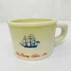 Vintage Old Spice Shaving Mug Cup Clipper Ship Shulton Milk Glass Collectible