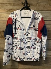 FILA Vintage Style Hoodie Medium Lightweight Jacket EUC