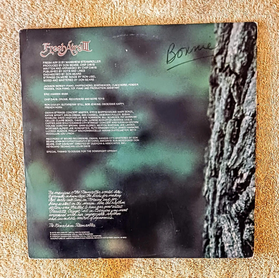 Mannheim Steamroller Fresh Aire III Vinyl LP 1979 AG Records Album Vinyl Vex Cex - Image 2 of 4