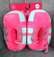 Barbie Mattel Plush Pink White Camper Slippers Adult Size Small NEW