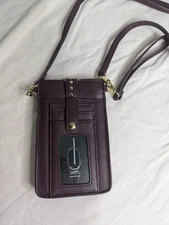 I.N.C. International concepts burgundy crossbody small wallet purse bag straps