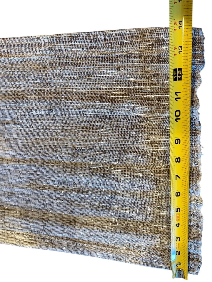 Pottery Barn Gold Metallic Hemp-Cotton Table Runner Placemat Set of 4 Cottage - Image 4 of 4