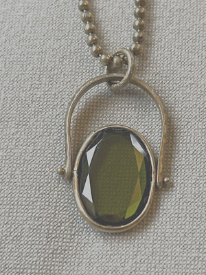 Jamie Young Green Zircon/ Vermeil Grecian Pendant Necklace 17'' was $250