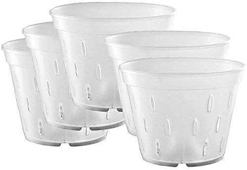 5 Pack Orchid Pots with Holes Clear Plastic Planter Flower Pot Indoor 7 Inches - Picture 11 of 12