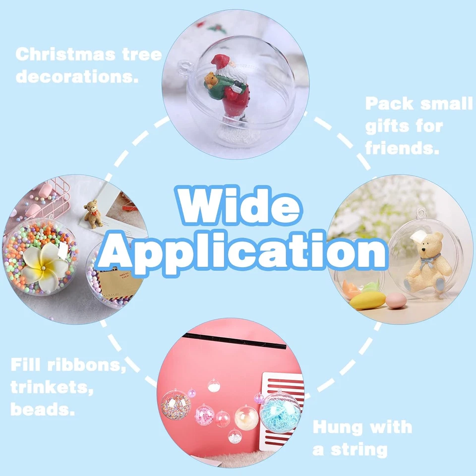 25 PIEZAS Adornos Rellenables Transparentes - Hágalo Usted Mismo Bolas Artesanales para Navidad, Boda, Fiesta Foto 4 de 4