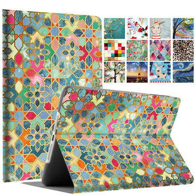 iPad 9.7 Air 5 4 3 2 1 5th 6 7.9 10.2 10.5 10.9 Slim Magnetic Flip Cover Damask