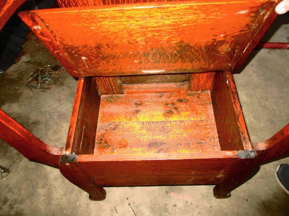 Vintage wooden Hall Tree/Bench eBay