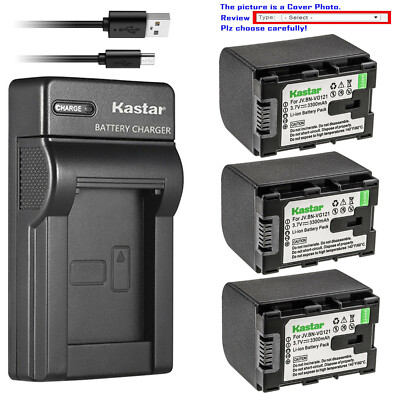 DSTE 2-Pack BN-VG121 Batterie De Chargeur De Voyage Compatible Pour JVC GZ-E10 GZ-E105BEK GZ-E105BEU GZ-E105REK GZ-E10AUS GZ-E10B GZ-E10SEU GZ-E15