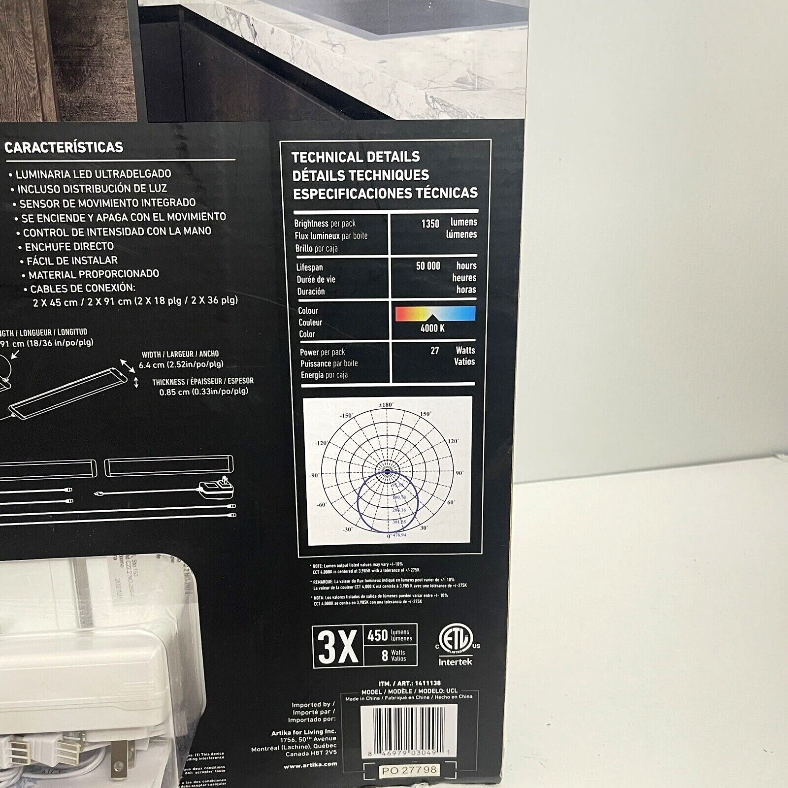 Artika Stream LED Under 3 Light Set in Original packaging