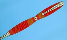 Handmade 3D Printed Pen – Ballpoint, Refillable Ink, Dual-Color Wavy Design