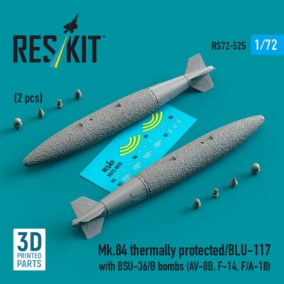 Mk.84 thermally protected/BLU-117 with BSU-36/B Bombs (2 pcs) 1:72 RS72-0525