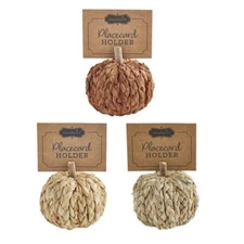 Autumn Corn Husk Thanksgiving Pumpkin Card Placecard Holder Set of 3