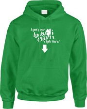 Lucky Charm St Patricks Day Funny Drinking Bar 4 Clover Drunk Beer Mens Hoodie