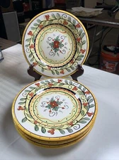 Set Of 4, Philippe Richard Italia Pattern 8.5" Salad Plates Discontinued EUC