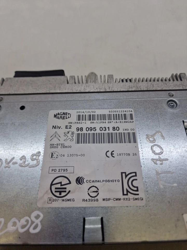 2013-2019 MK1 PEUGEOT 2008/208 Citroen C3 Radio CD Player GPS 9809503180 - Imagen 2 de 4