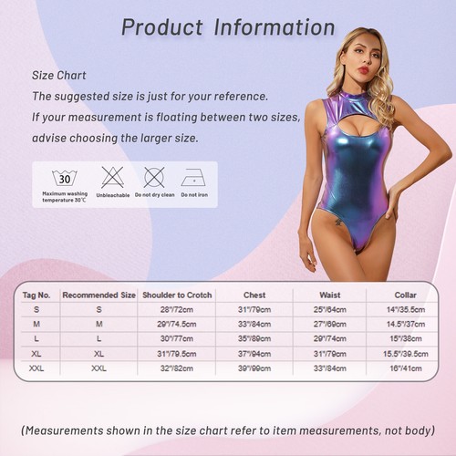 DE Damen Wetlook Body Overall Ärmellose Glänzend Bodysuit Jumpsuit Unterwäsche - Picture 25 of 62