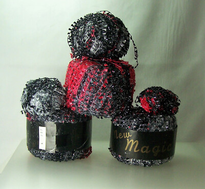 Karabella New Magic Nylon Lurex Blend 3 Cakes Plus Extra Red & Black Italy