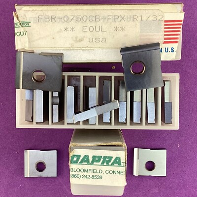 10pc DAPRA  FBR - 0750CB - FPX - R1/32  Carbide Milling Inserts FPX Machinist