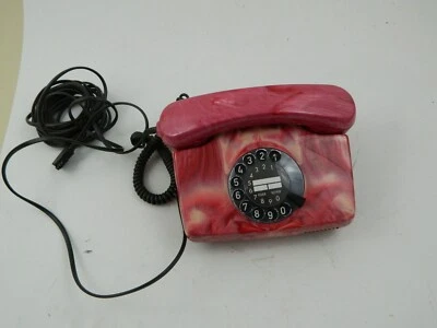 Telefon Tel 791-1 Rot Marmoriert BP J2555 Wählscheibe top Zustand RB-1474 - Bild 1 von 4