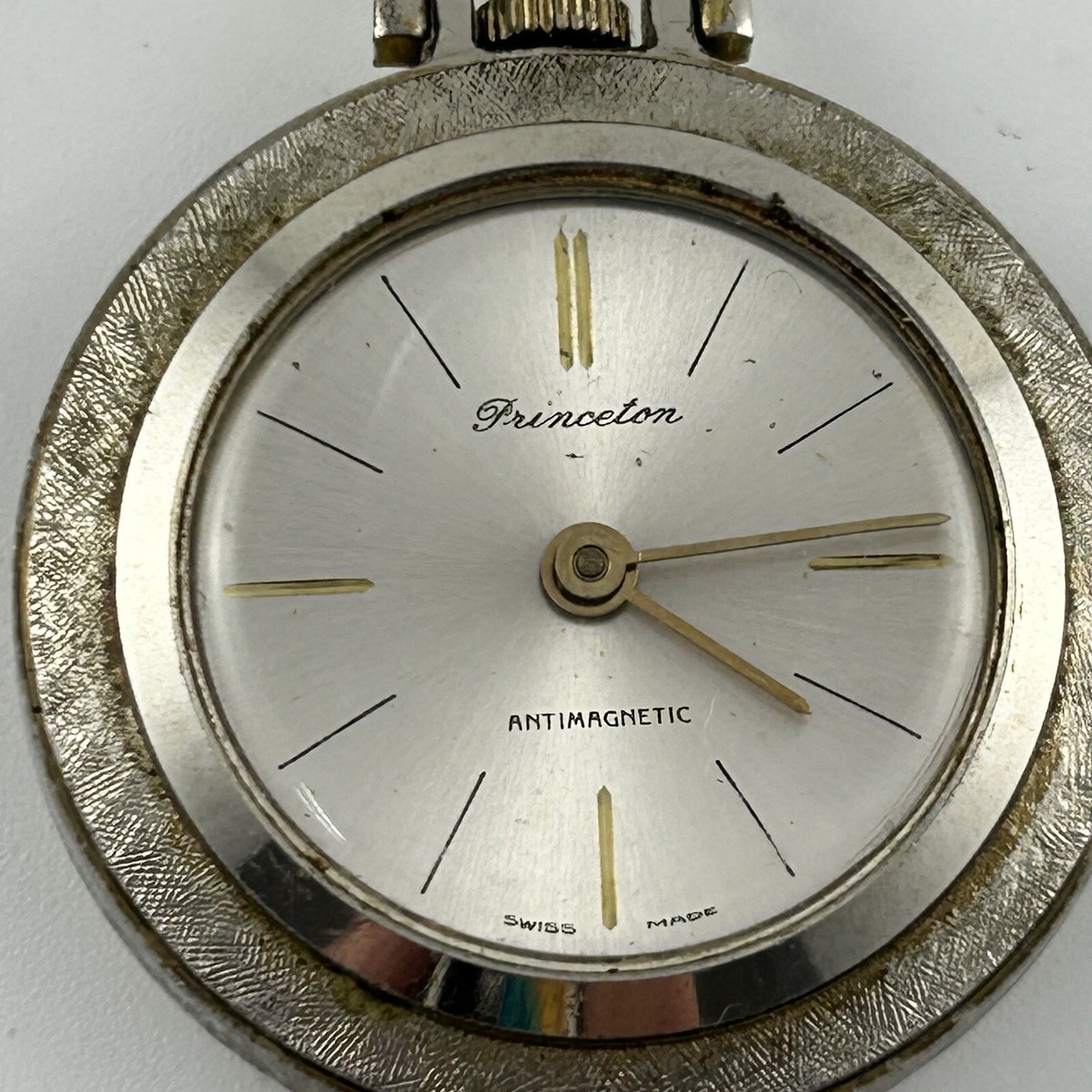 Princeton Swiss Antimagnetic Watch Pendant 70s Manual Wind Running Princeton Swiss Made Watch Pendant Pocket Antimagnetic NOT  main image 3