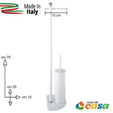 Piantana da arredo casa per bagno porta asciugamano scopino salvaspazio bianco c