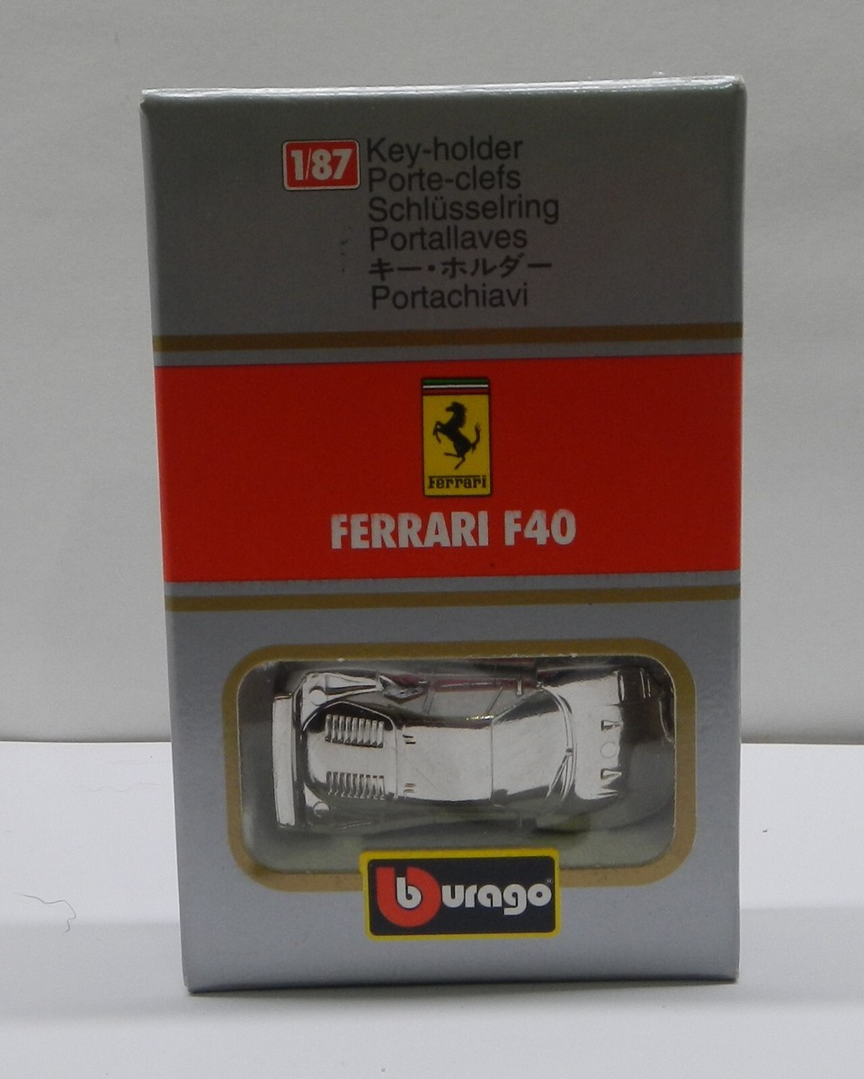 RARO LLAVERO FERRARI F40 MARCA BURAGO MET LICO MADE IN ITALY 1:87